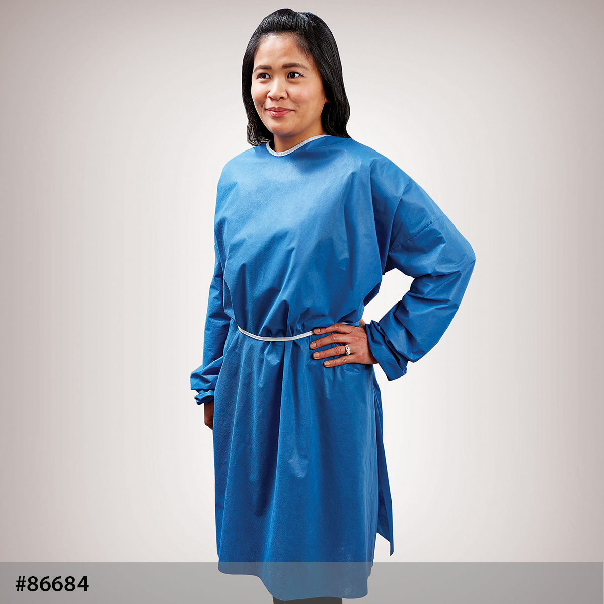 86684 Graham Medical® Blue Nonwoven SMS Isolation Gowns